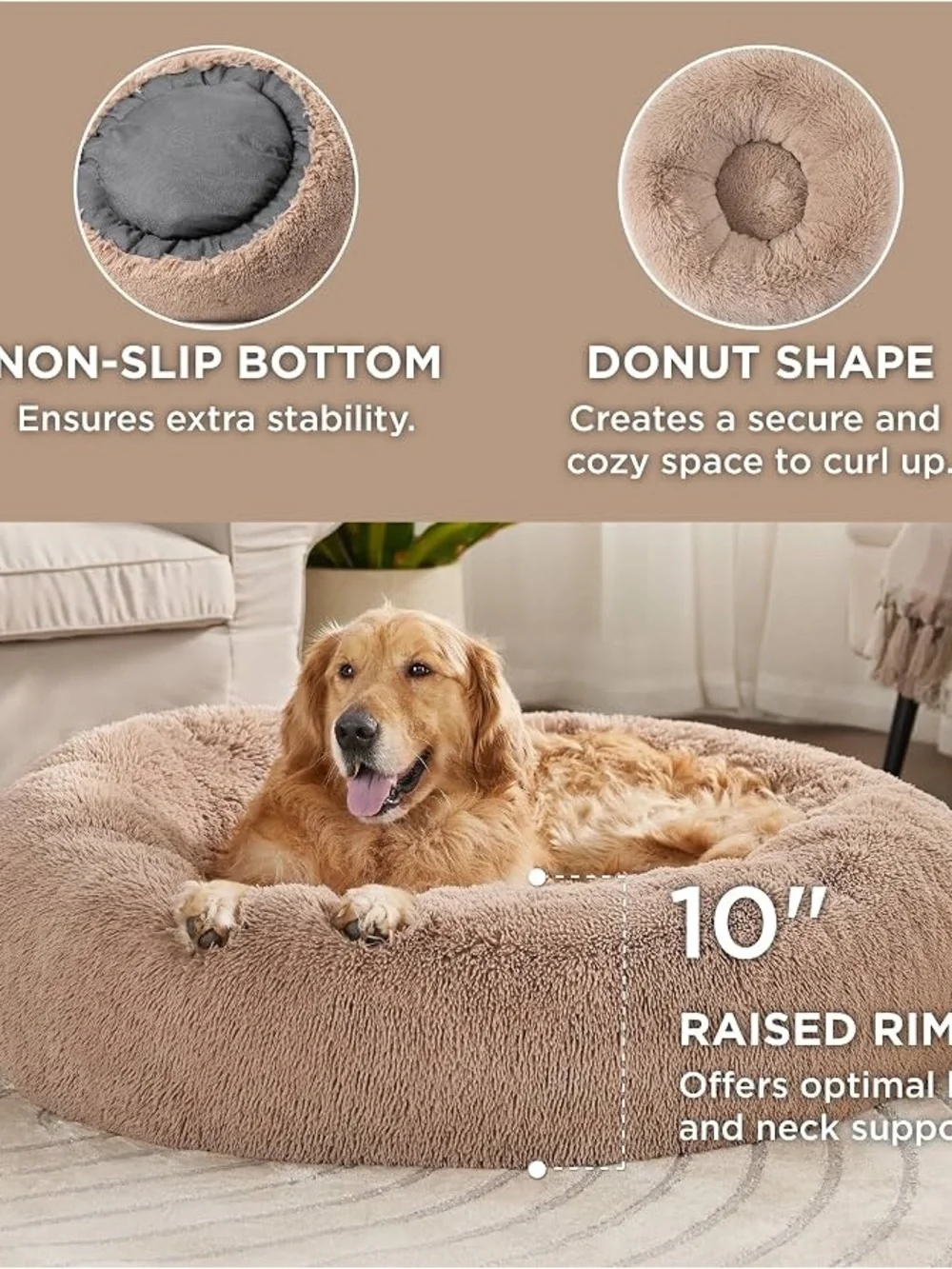BEDSURE SUPER SOFT XLARGE ANTI ANXIETY PET BED 🐾🐾🐶✨🤎🌟